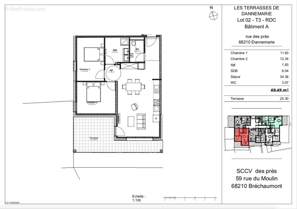 Appartement à DANNEMARIE