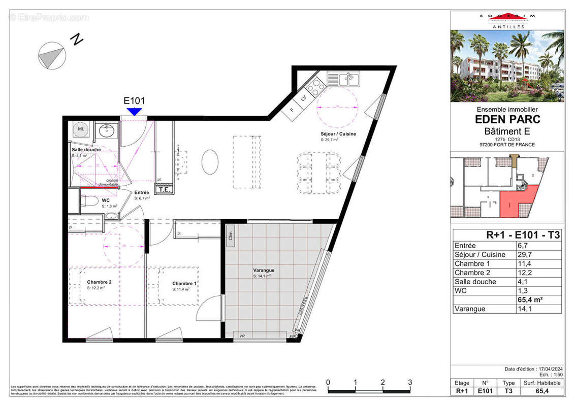 Appartement 72m² à fort-de-france - photo 2