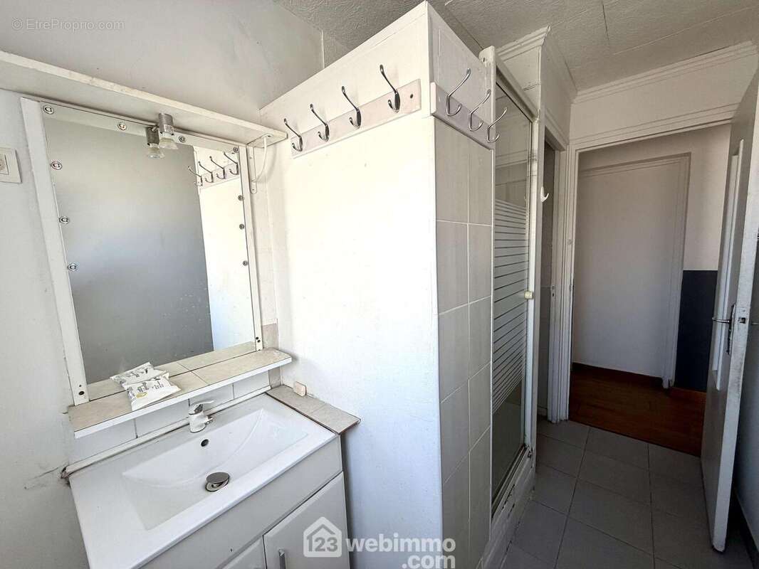 La salle d'eau et le WC - Appartement à SAN-MARTINO-DI-LOTA
