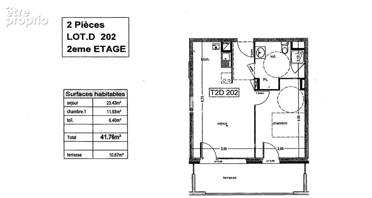 Exclusivité FONCIA, T2 41.76 m2 avec terrasse de 10.76m2 et parking privatif - photo 8
