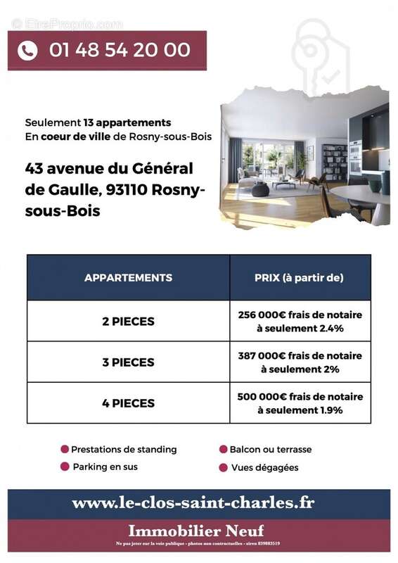 immobilier neuf rosny-sous-bois - Appartement à ROSNY-SOUS-BOIS