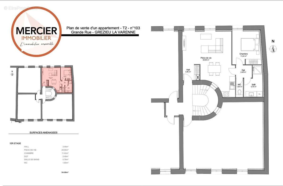 Appartement à GREZIEU-LA-VARENNE