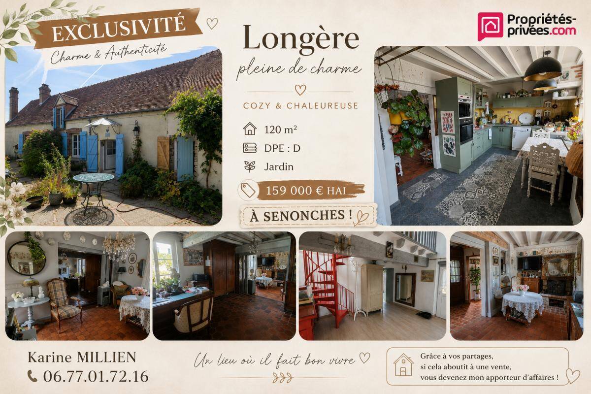 SENONCHES 28250 Maison individuelle rénovée - 2 chambres - Cave - Garage - Jardin - 159 000  HAI - photo 1