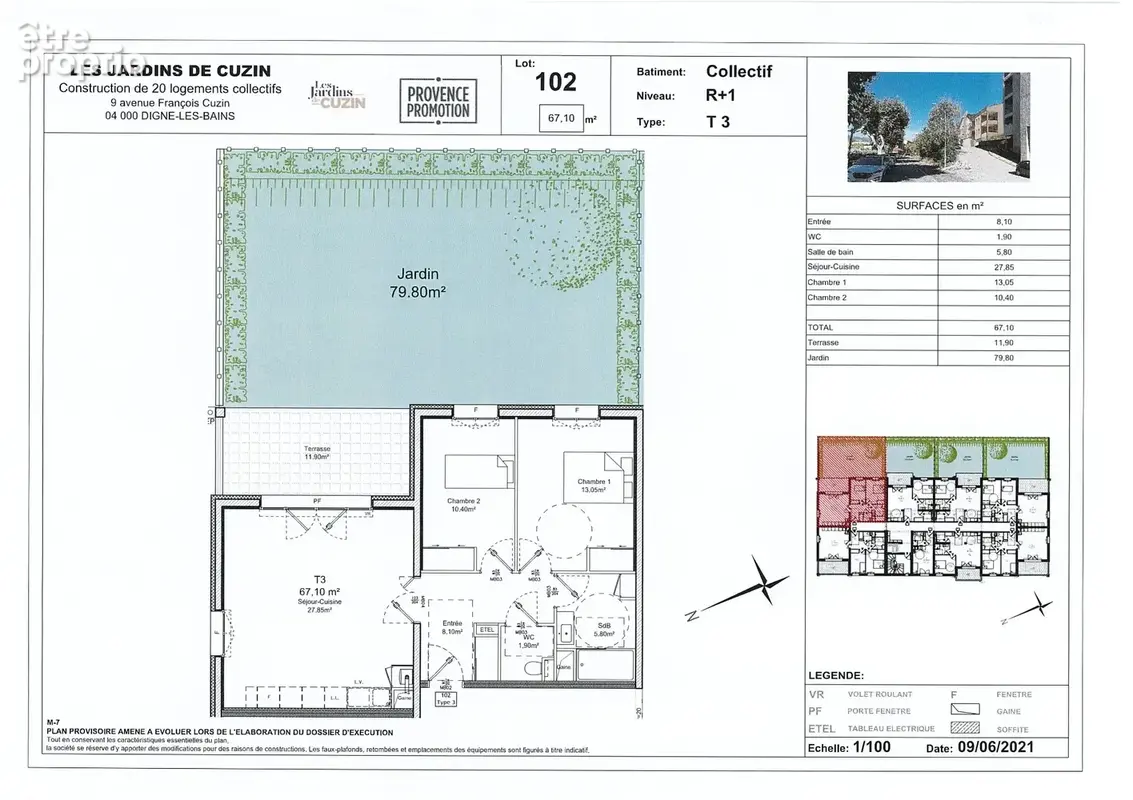 APPARTEMENT T3 en résidence sécurisée de 67 m2 à DIGNE LES BAINS (04) - photo 5
