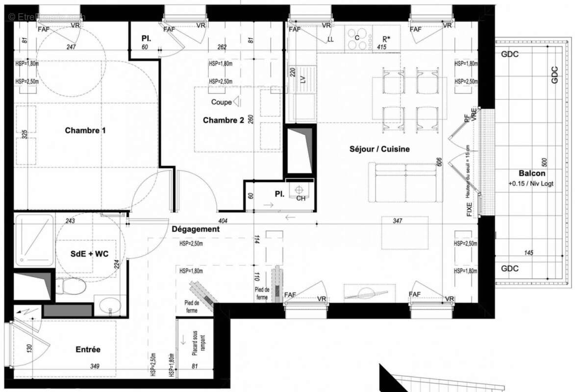 Appartement 58 m² à Chateaubourg  - photo 4