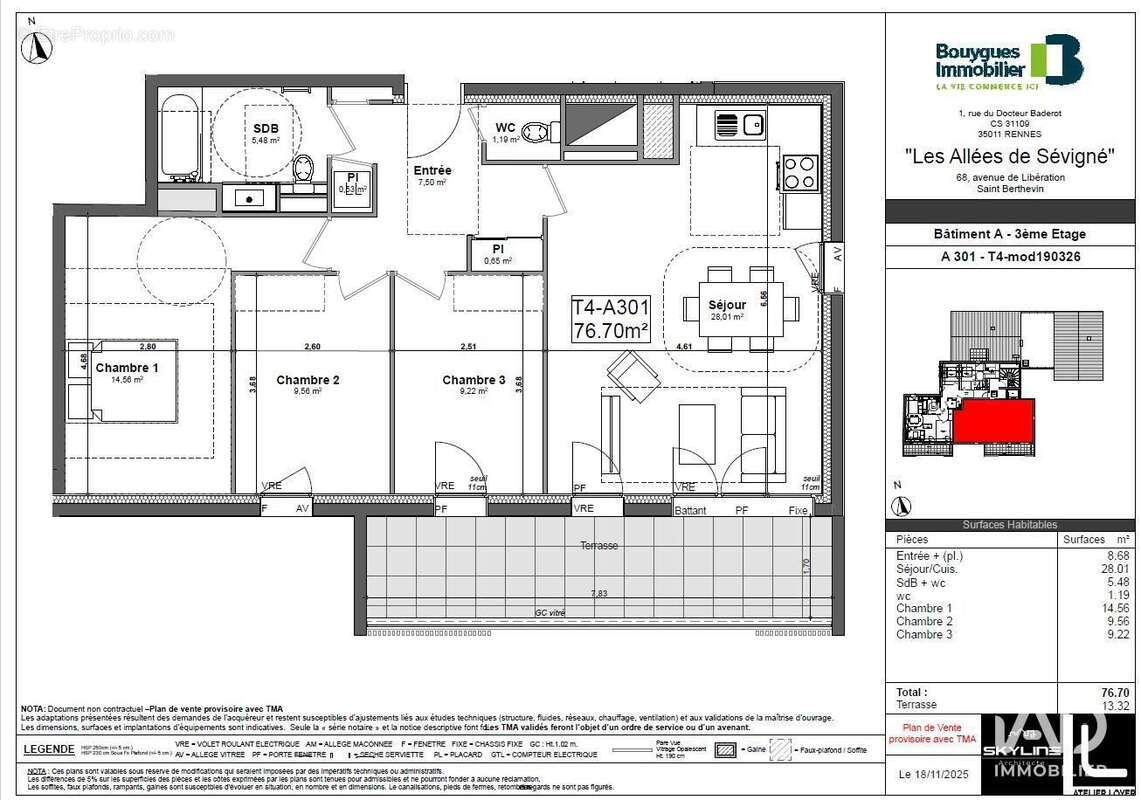Appartement 77 m² à Saint-Berthevin  - photo 2
