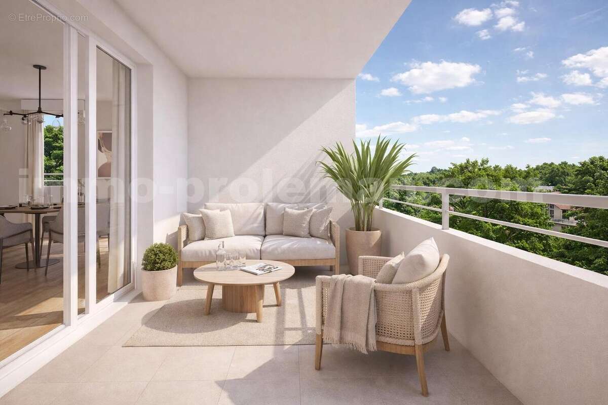 Appartement_T3_Bons-en-Chablais_Genève_Ceva_tramway_Suisse_investissement_Séjour_Cuisine_balcon_ - Appartement à BONS-EN-CHABLAIS