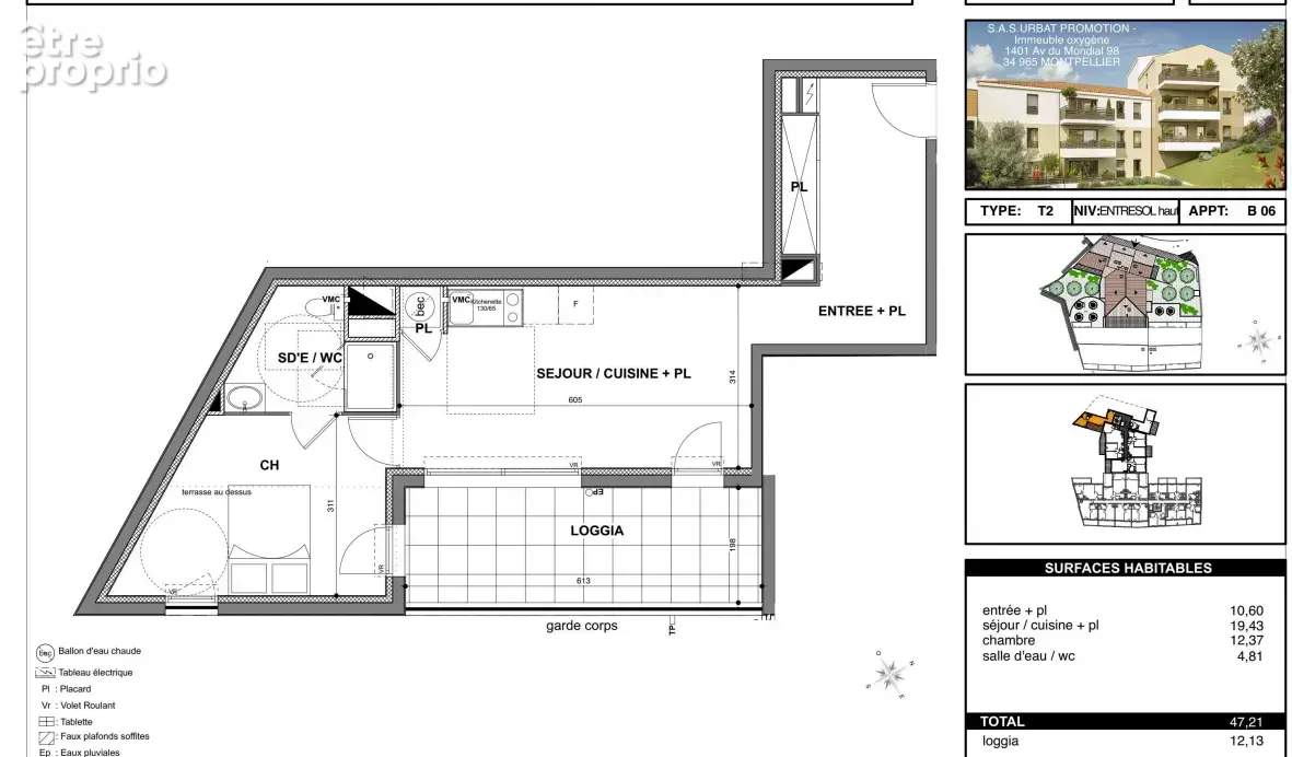 Vente appartement T2 47 m2 Nîmes Mont Duplan avec terrasse, vue dégagée et parking sous-sol - photo 11