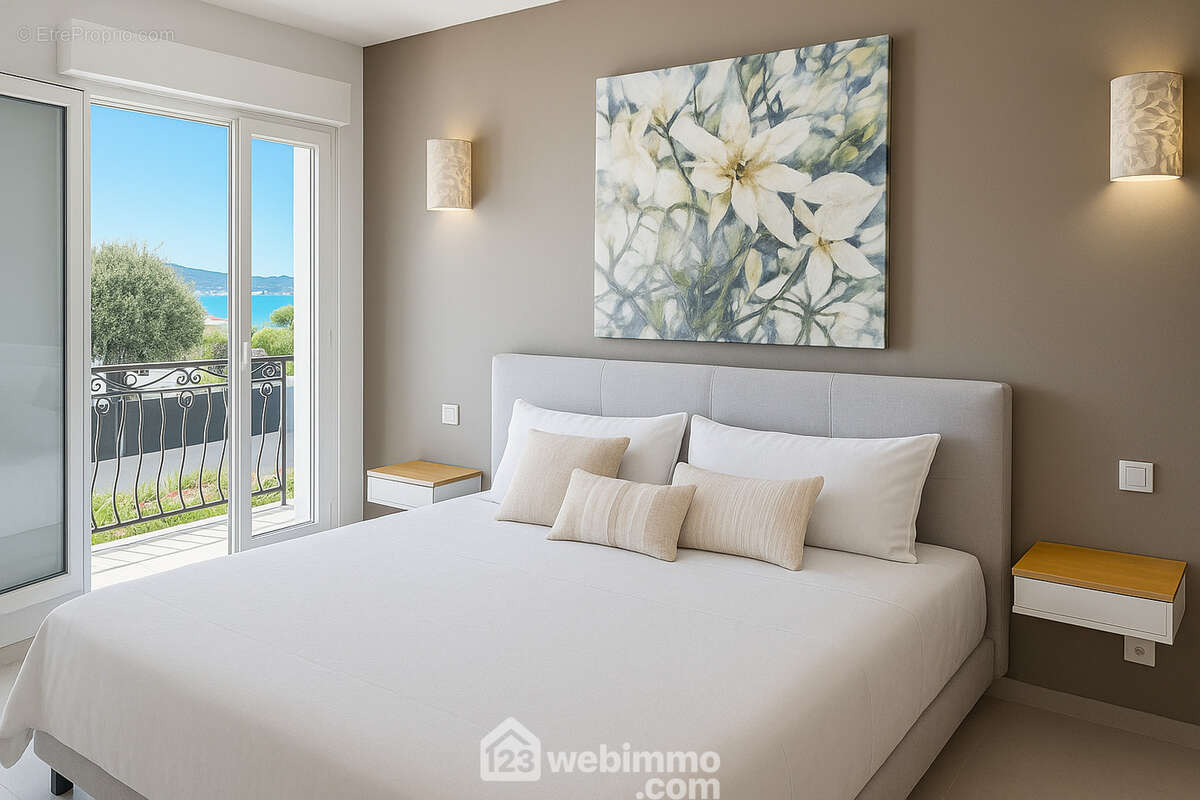 Spacieuse chambre parentale avec dressing, baignée de lumière et décorée avec élégance. - Maison à SAINTE-MAXIME