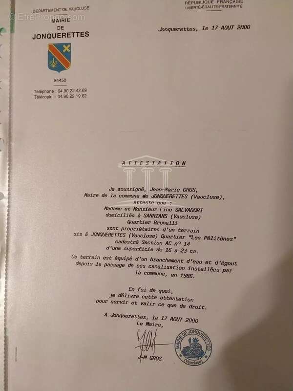 Terrain à JONQUERETTES