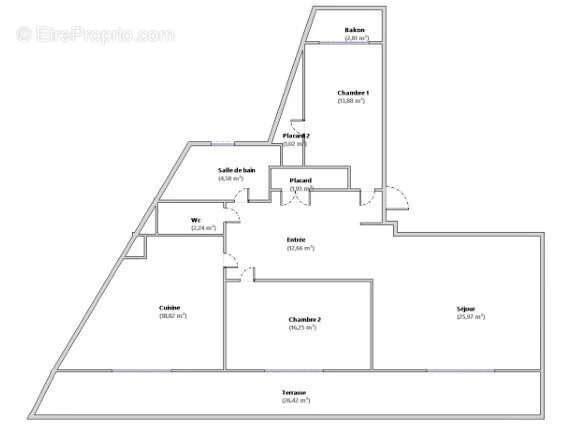 Gambetta 3/4 pieces 97m2 etage eleve terrasse - photo 4