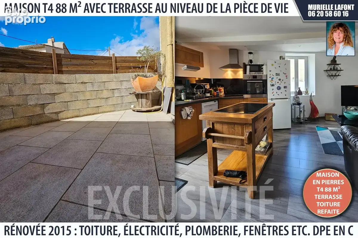 Maison de village T4 rénovée avec extérieur - photo 1