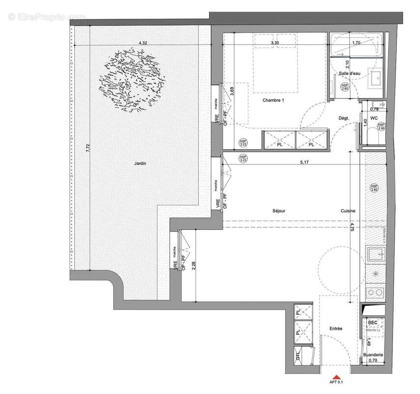 Appartement à PARIS-20E