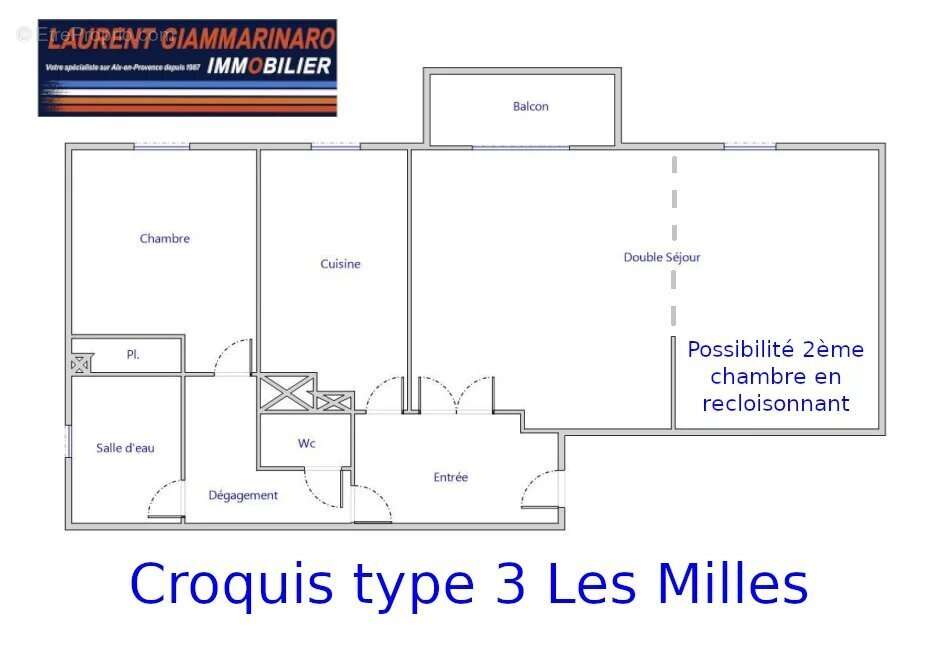 Les milles village type 3 avec balcon et parking prive - photo 7
