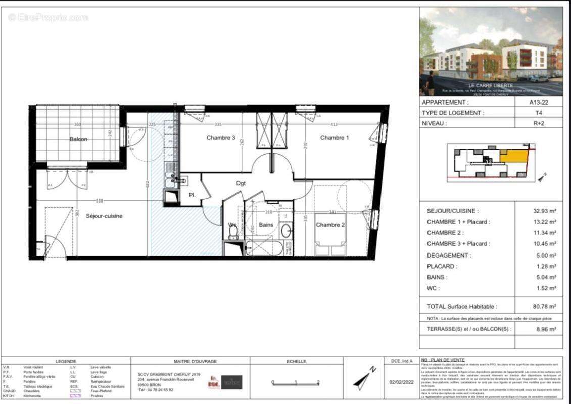 Appartement T4 avec balcon – Pont-de-Chéruy (38230) - photo 7