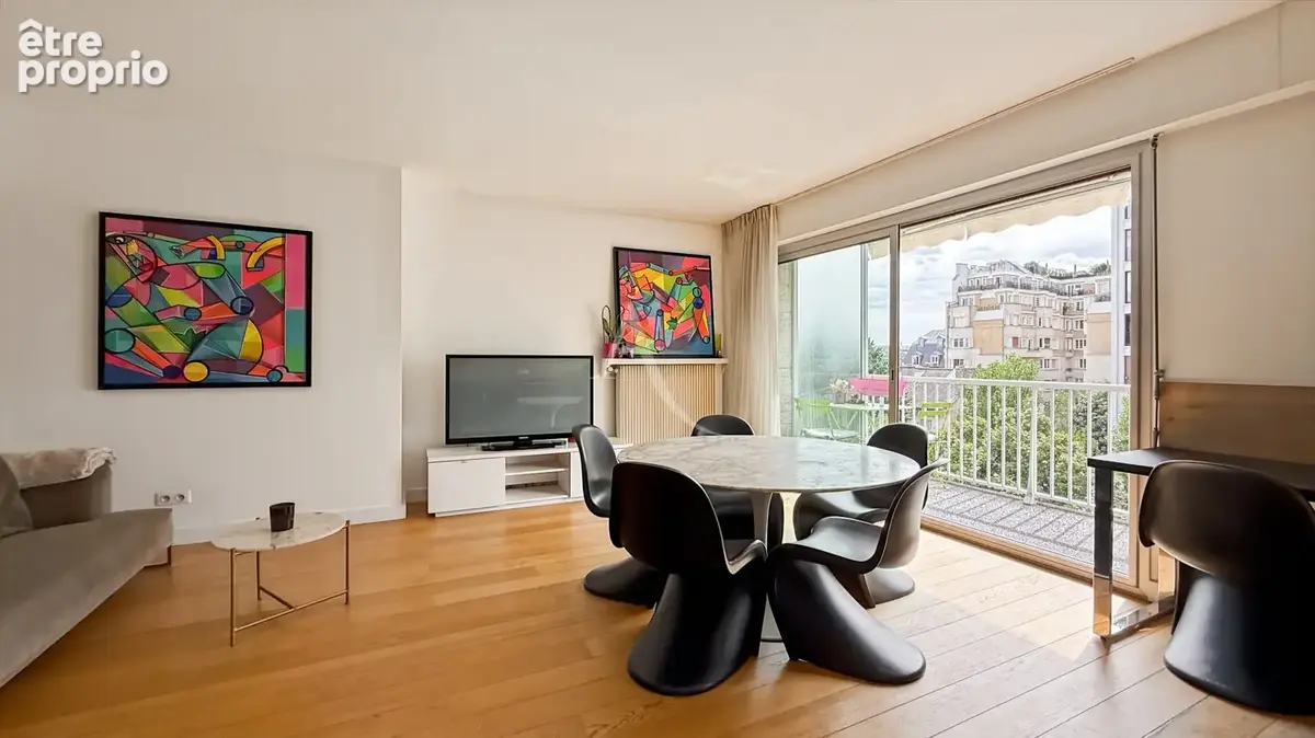 Paris 16e  henri heine  3 pièces 92 m²  5e étage balcon sur jardin - photo 2