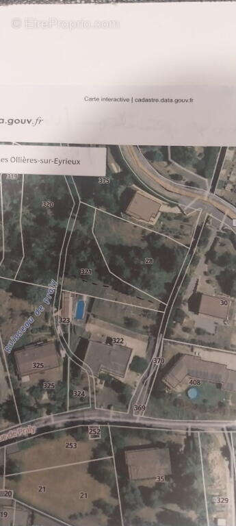 Terrain à LES OLLIERES-SUR-EYRIEUX