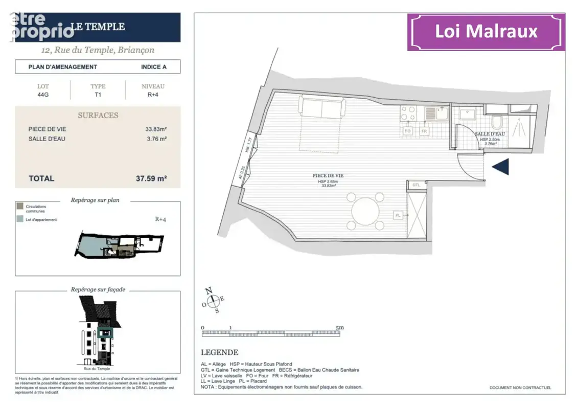 Appartement T1 - Investissement immobilier locatif en Loi Malraux à Briançon - photo 3