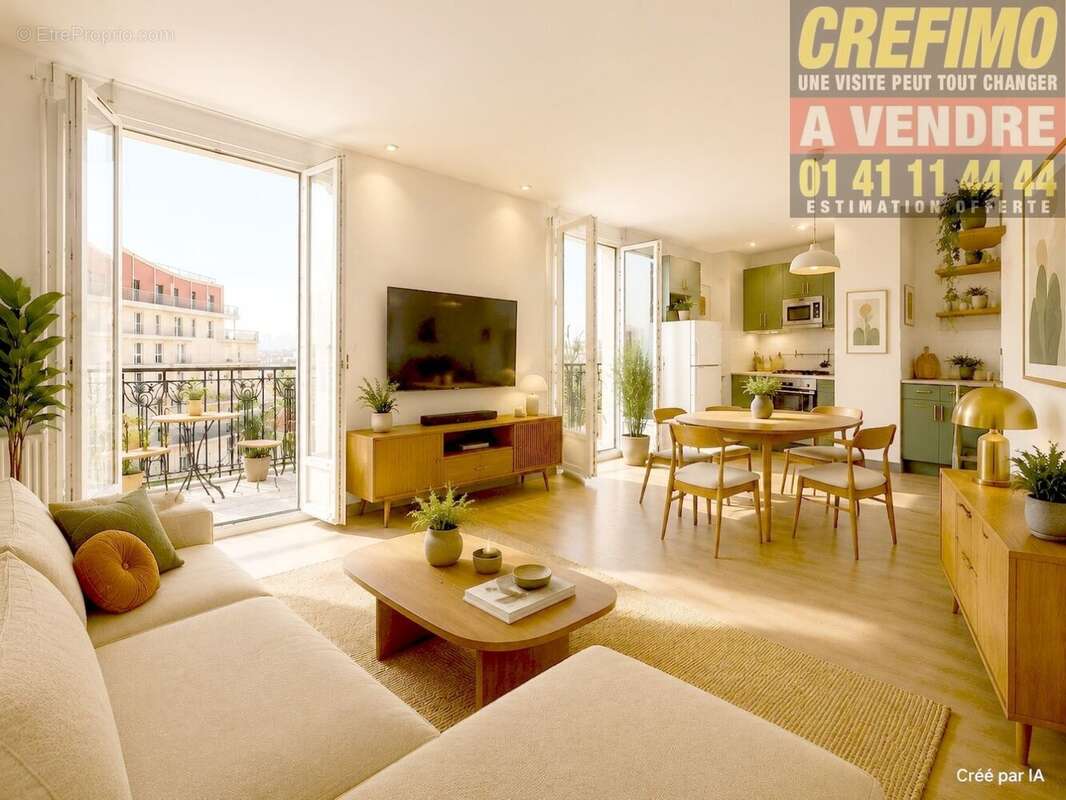 Appartement lumineux avec balcon-terrasse à vendre aux portes de Paris - agence immobilière CREFIMO - photo 2