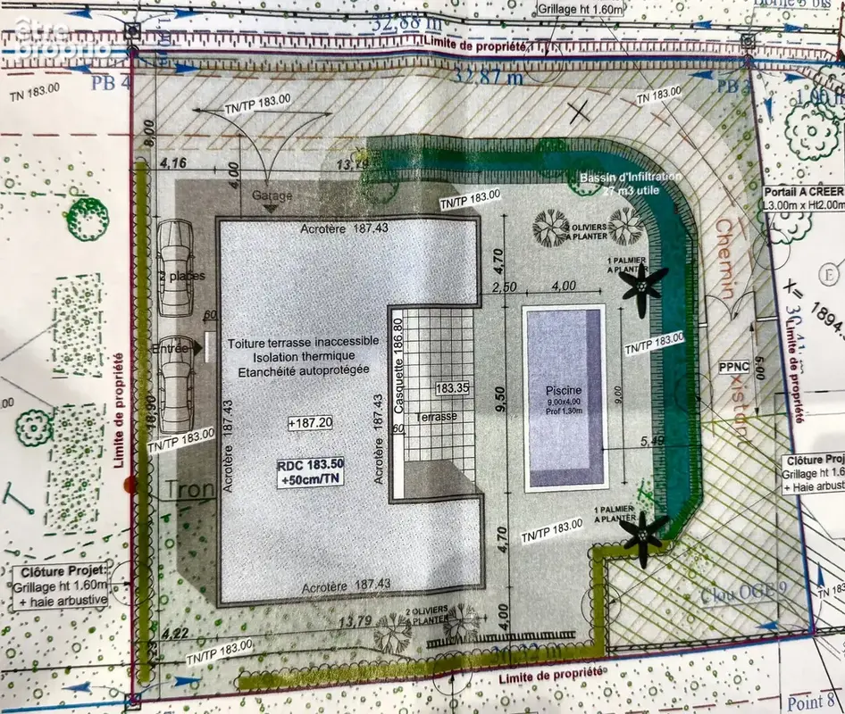 Rare à la vente   terrain 1 070 m2 avec permis de construire purgé de tout recours   bouc-bel-air - photo 5