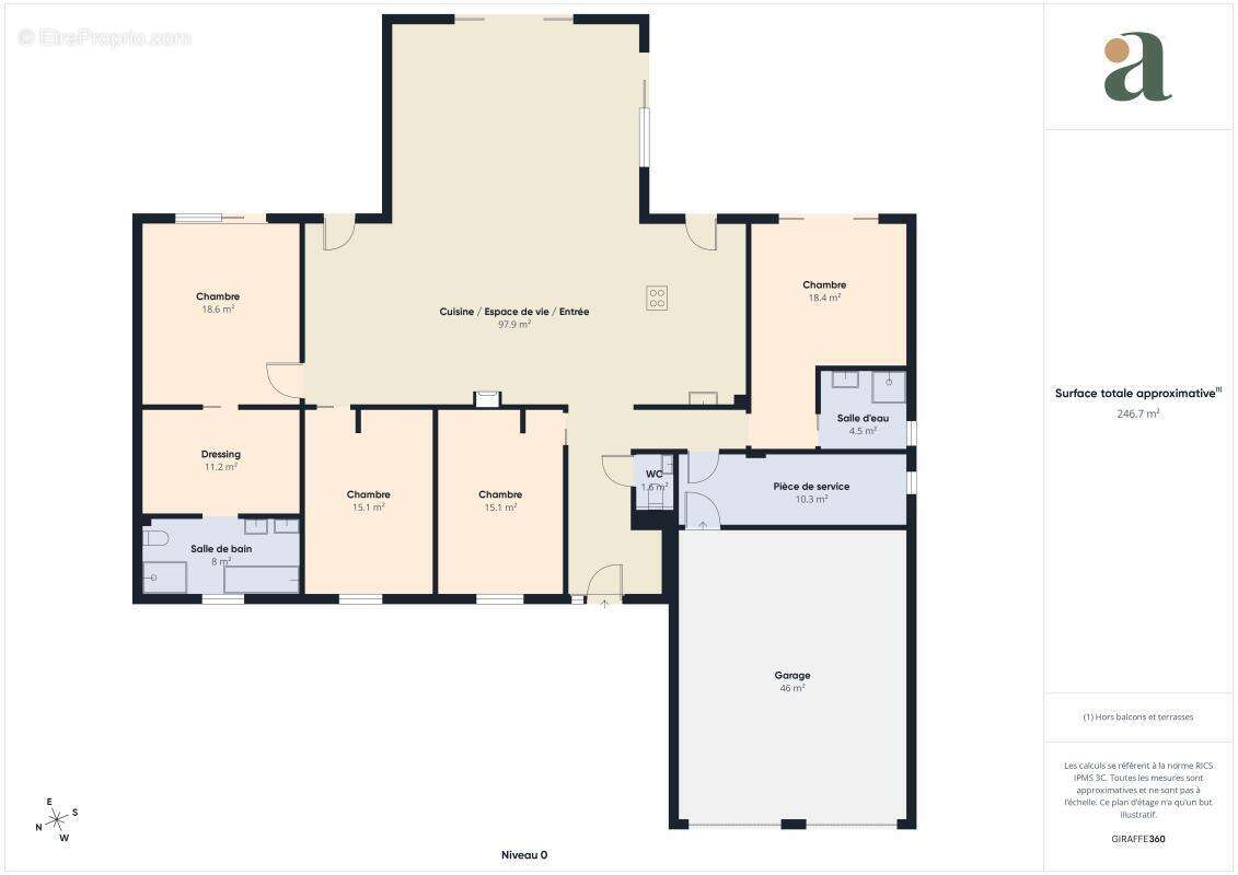 Maison d’architecte de plain-pied récente avec vue panoramique sur la nature environnante en vente à Vaugrigneuse (91640) - photo 3