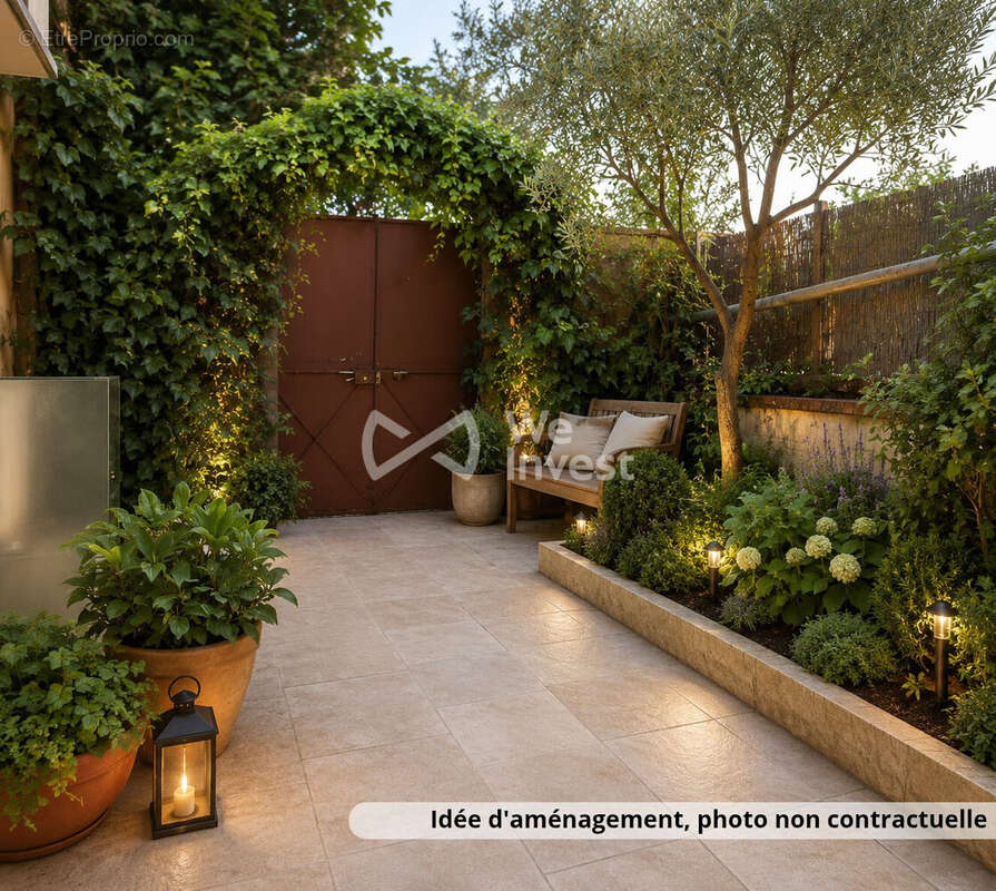 Projection Jardinet extérieur - Maison à TRUN