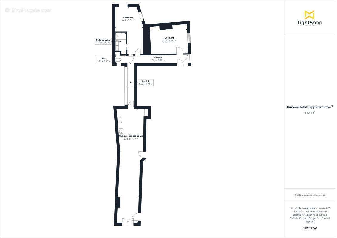 Ravissant T3 de 81,93 m2 - vue Loire - quartier Dobrée à Nantes - photo 15