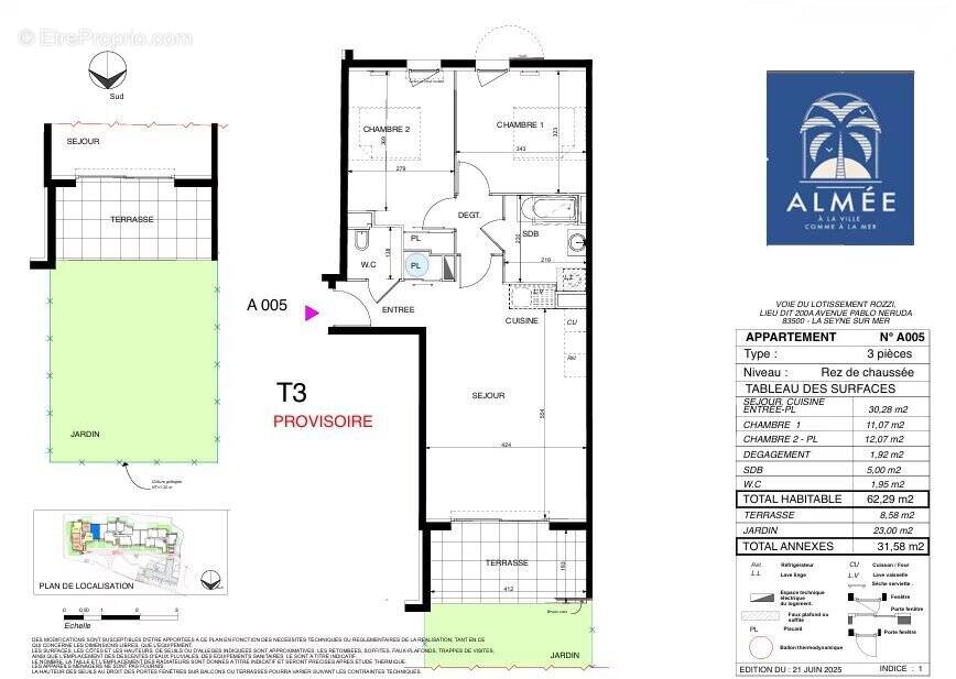 T3 rez de jardin double terrasse - programme neuf - photo 3
