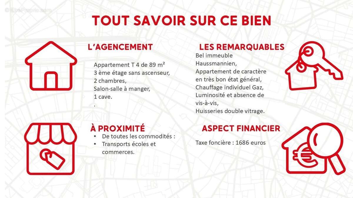 Appartement ancien T 4 - 89 m²- centre-ville - 2 chambres- Balcons, Cave - photo 11