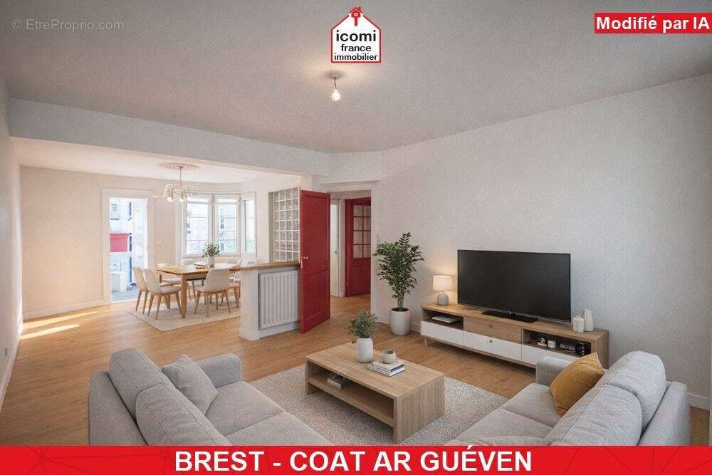 Finistere - brest (29200) - a vendre - appartement - 1 chambre possible 2 - idealement situe - dernier etage- lumineux - photo 4