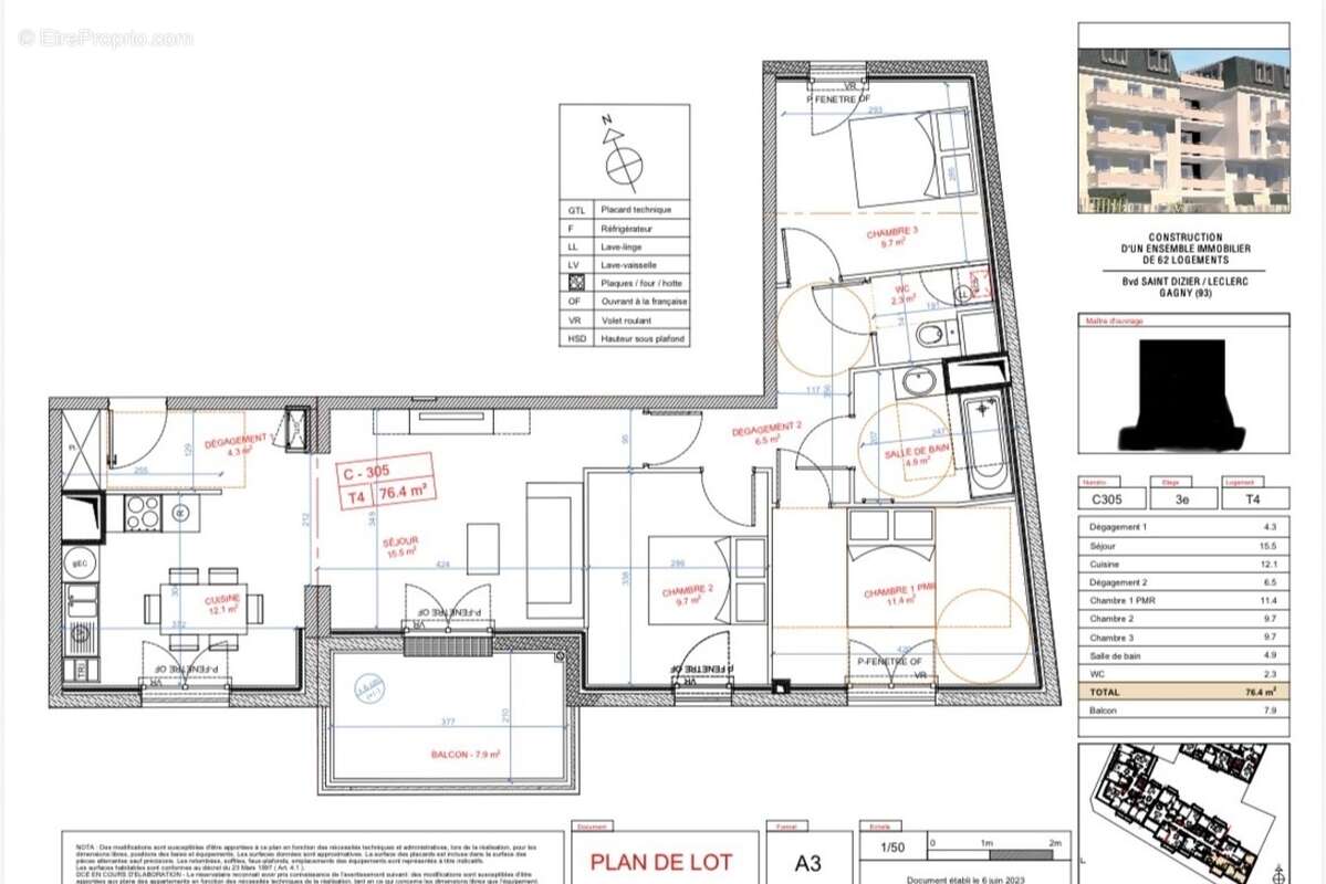 Appartement 76 m² à Gagny  - photo 2