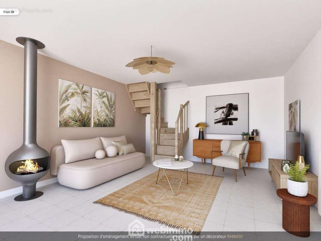 Proposition virtuelle d'aménagement 3D. - Maison à BUXEROLLES