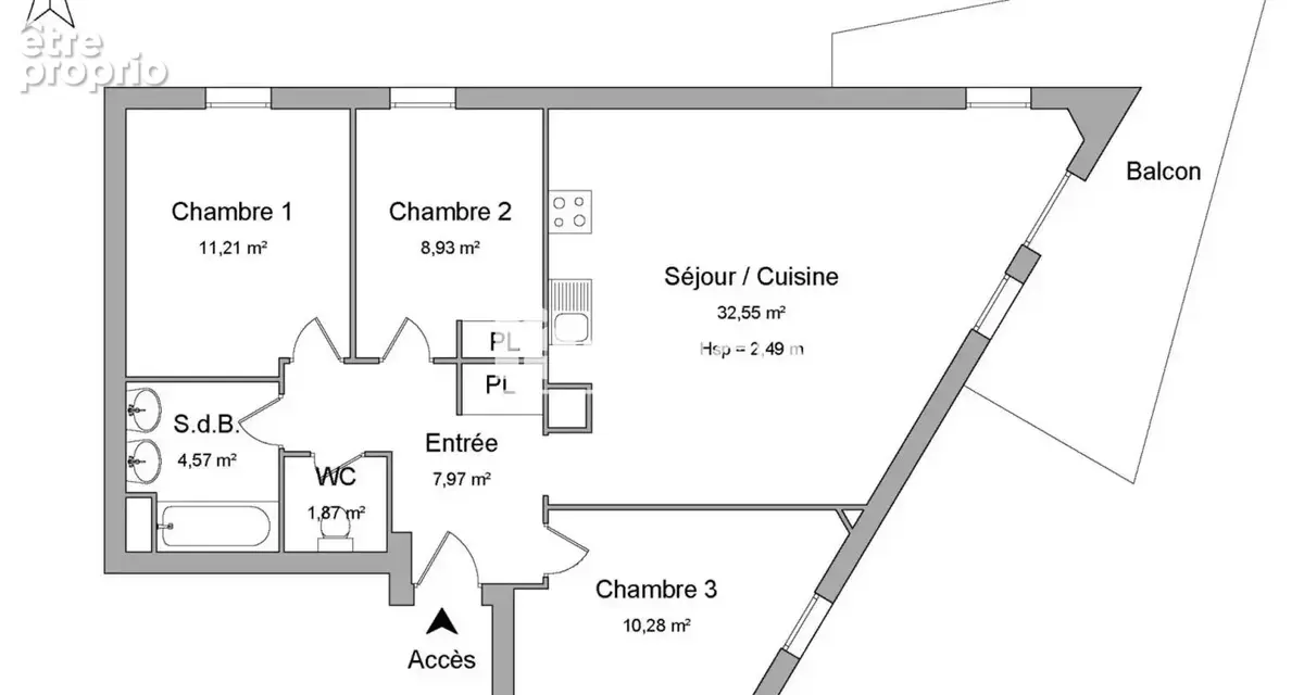 Strasbourg deux-rives - appartement 4p 77m² - photo 8