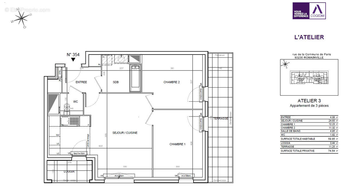 Appartement à ROMAINVILLE