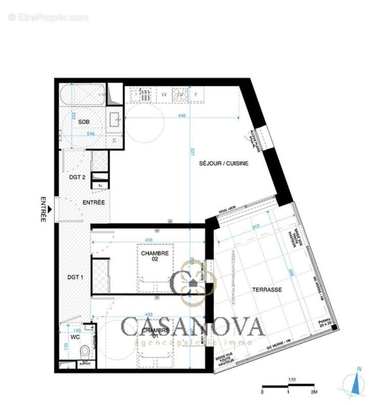 Appartement à SAINT-CLEMENT-DE-RIVIERE