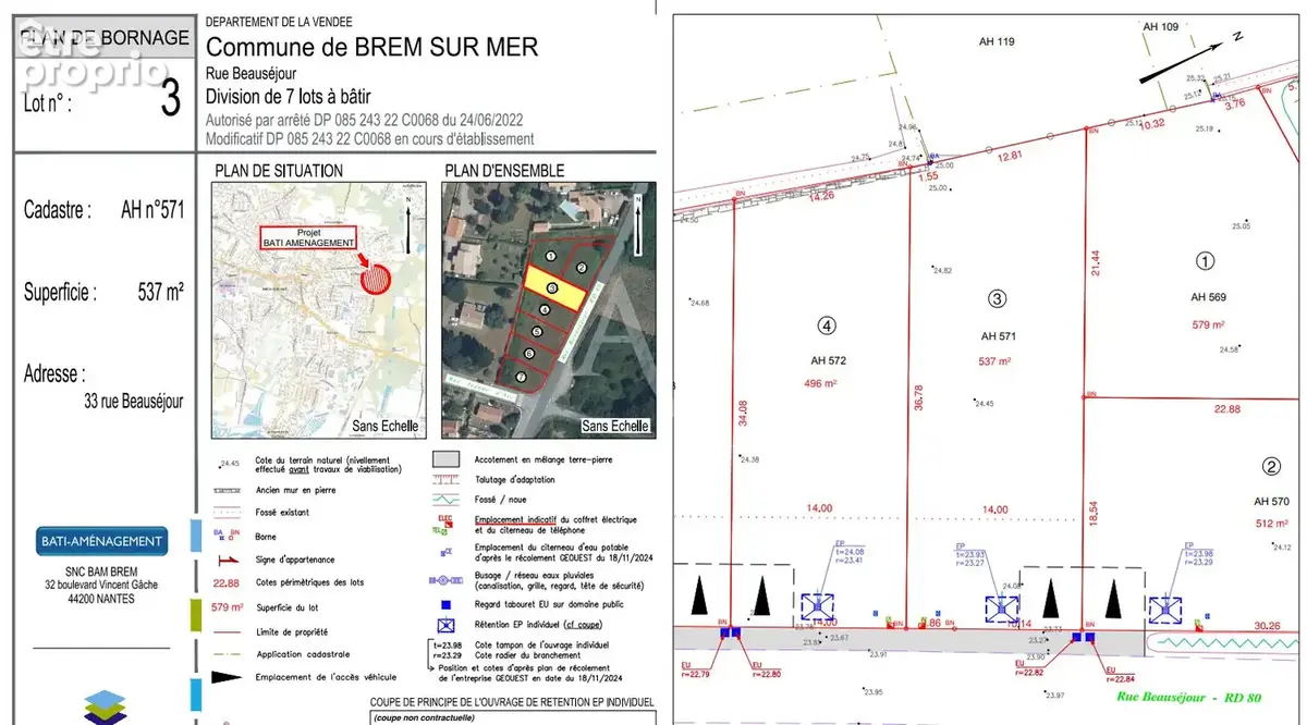 Terrain à BREM-SUR-MER
