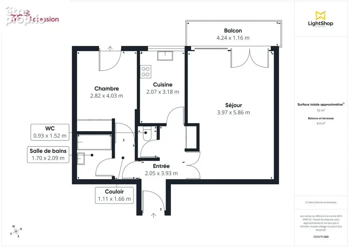 À VENDRE – Beau 2 pièces de 52,05 m² avec balcon, ascenseur, parking et cave - photo 10