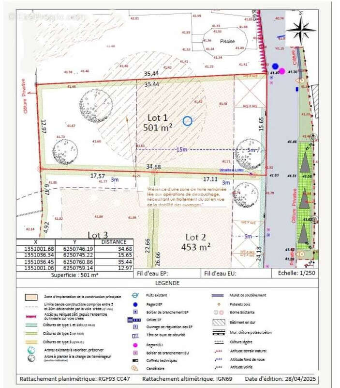 Terrain à GRANDCHAMPS-DES-FONTAINES