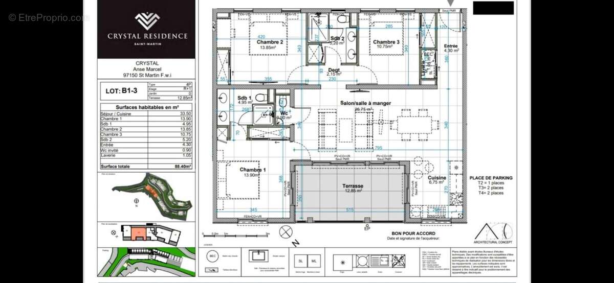 Appartement 88 m² à Saint-Martin  - photo 3