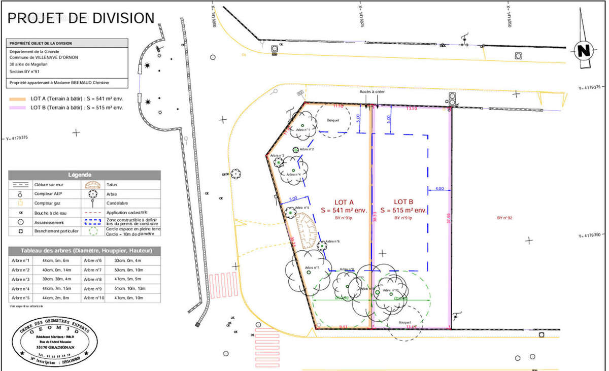 Terrain à VILLENAVE-D&#039;ORNON