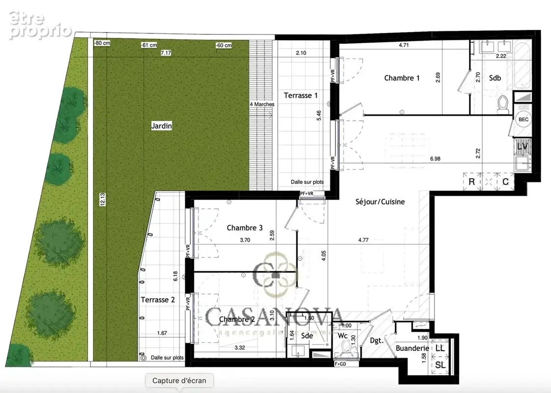 T4 en rez de jardin au coeur de Castelnau-le-lez avec double garage - photo 3