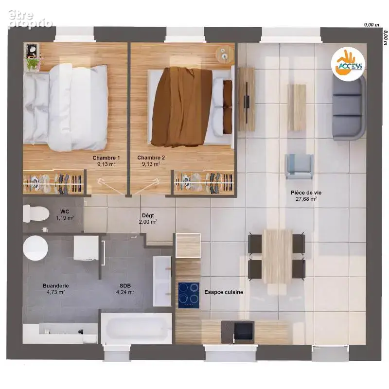 Maison 4 pièces 58 m2 - photo 3