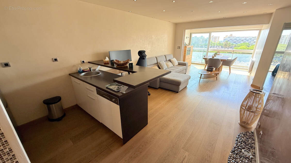 Carnon-plage f3 traversant avec loggia vue dominante port +parking privatif - photo 3
