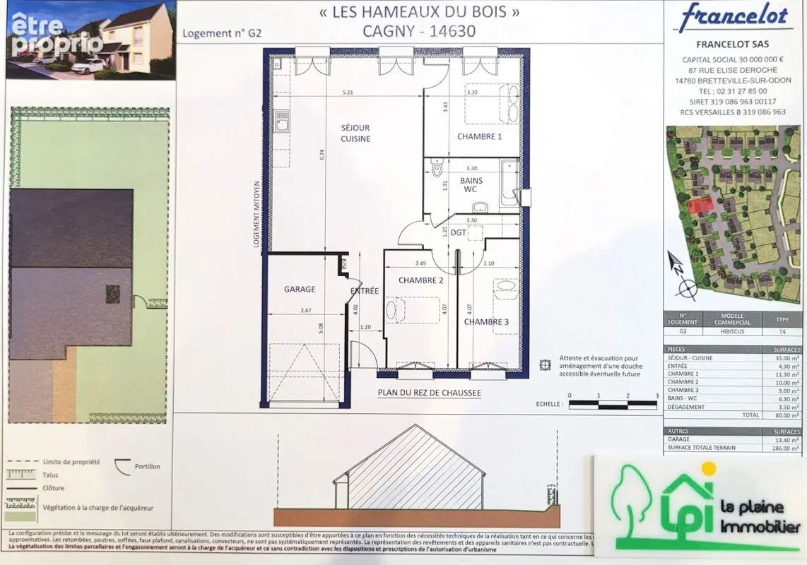 Maison de PLAIN-PIED de 4 pièces principales AVEC GARAGE sur un terrain de 286m² - photo 2