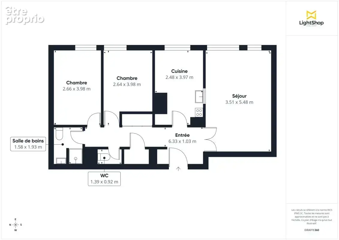Appartement 3 pièces - 63 m² - Rue De La Chapelle, Paris - photo 3