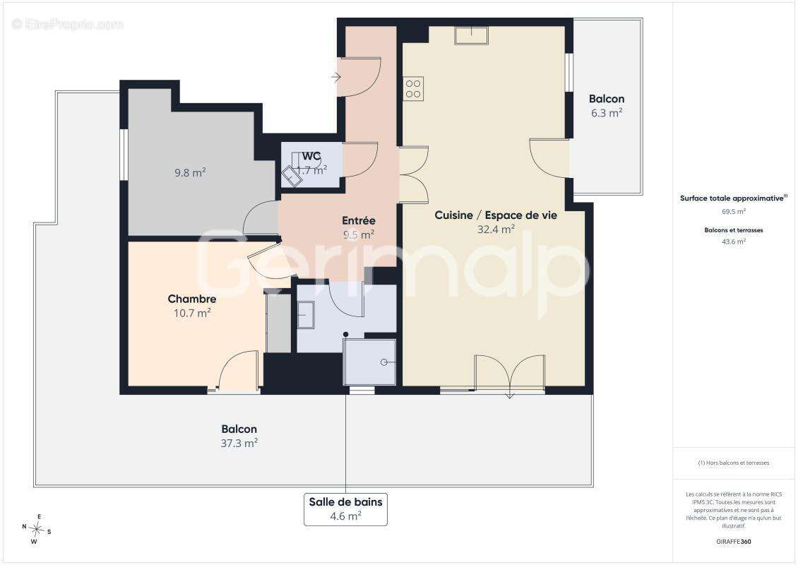 Vente - Appartement - 3 pièces + cuisine - 69,40 m² - 430 000 € - photo 16