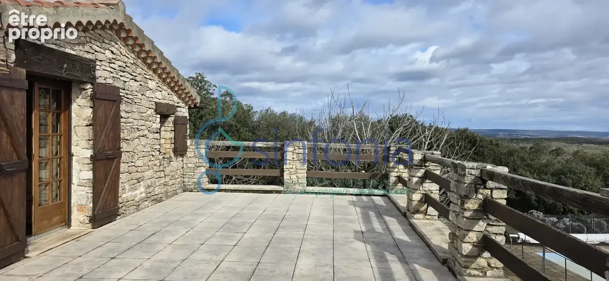 Maison en pierre avec vue panoramique et piscine entre Uzés et Barjac - photo 22