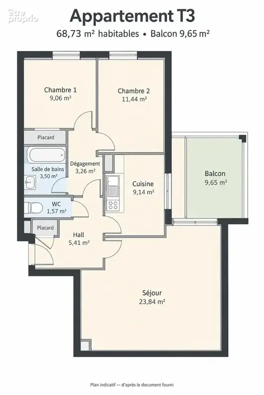 LYON 4 – CROIX-ROUSSE - T3 de 69 m² avec terrasse, piscine, garage et cave - photo 16