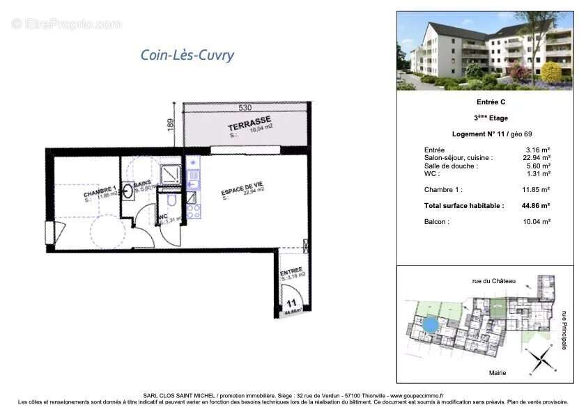 Appartement à COIN-LES-CUVRY
