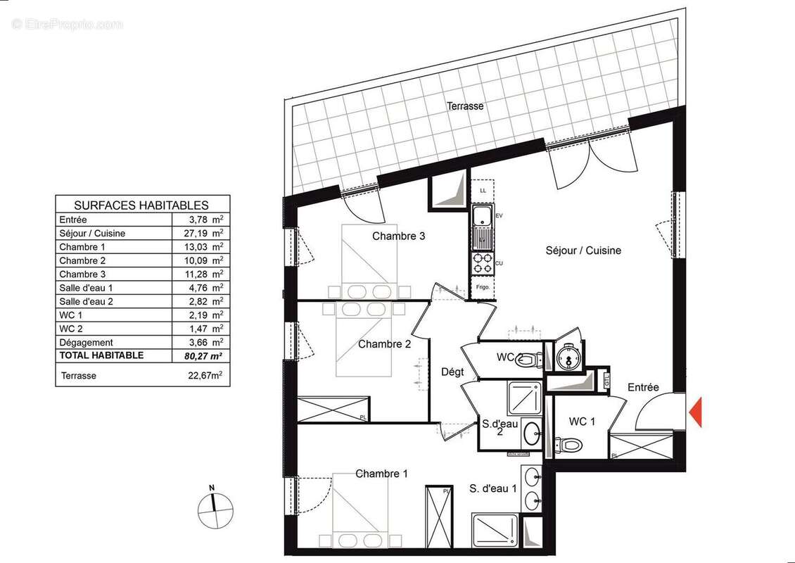 Appartement 80 m² à Bordeaux  - photo 2